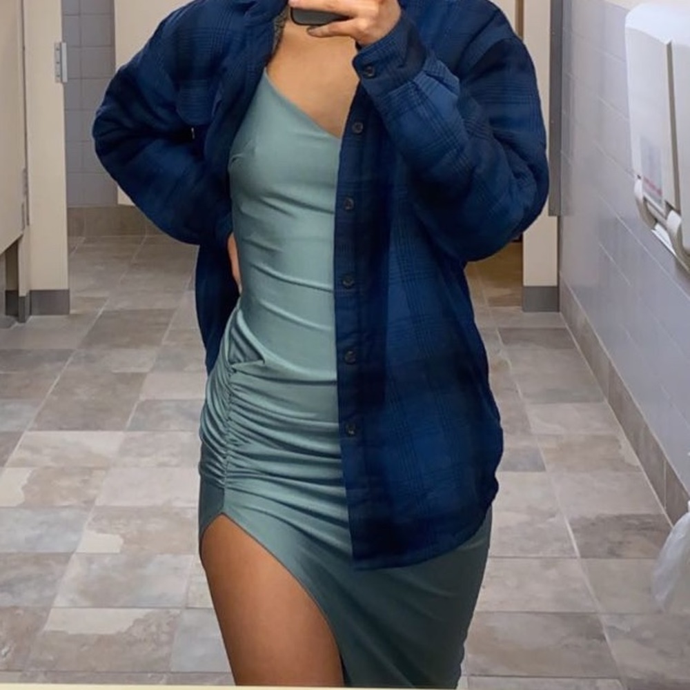 WINDSOR TEAL CROSS-STRAP DRESS